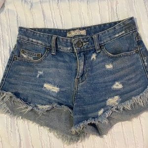 Free People Destroyed Denim Shorts